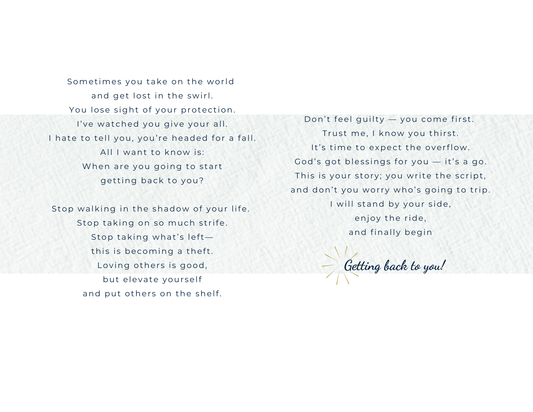 Getting Back To You (Woman - Light Tone - Physical Card)