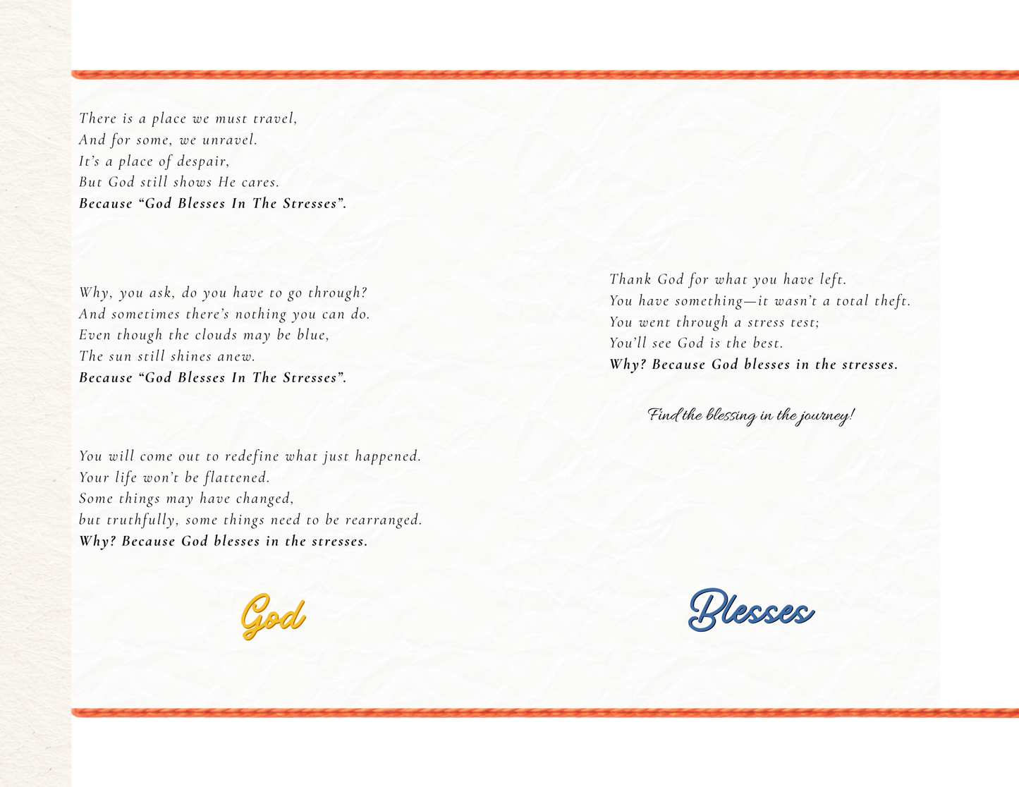 God Blesses In The Stresses (Physical Card)