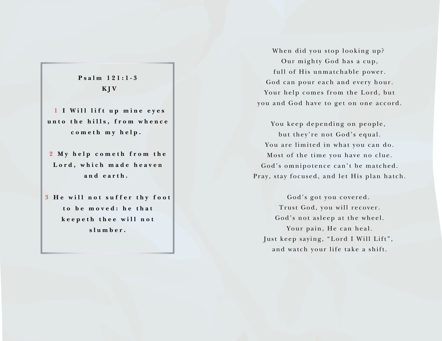 Lord I Will Lift (Light Tone - Woman - Physical Card)