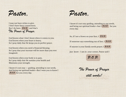 POP Power Of Prayer (Physical Card)