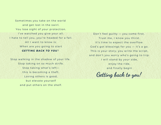 Getting Back To You (Woman - Deep Tone - Physical Card)