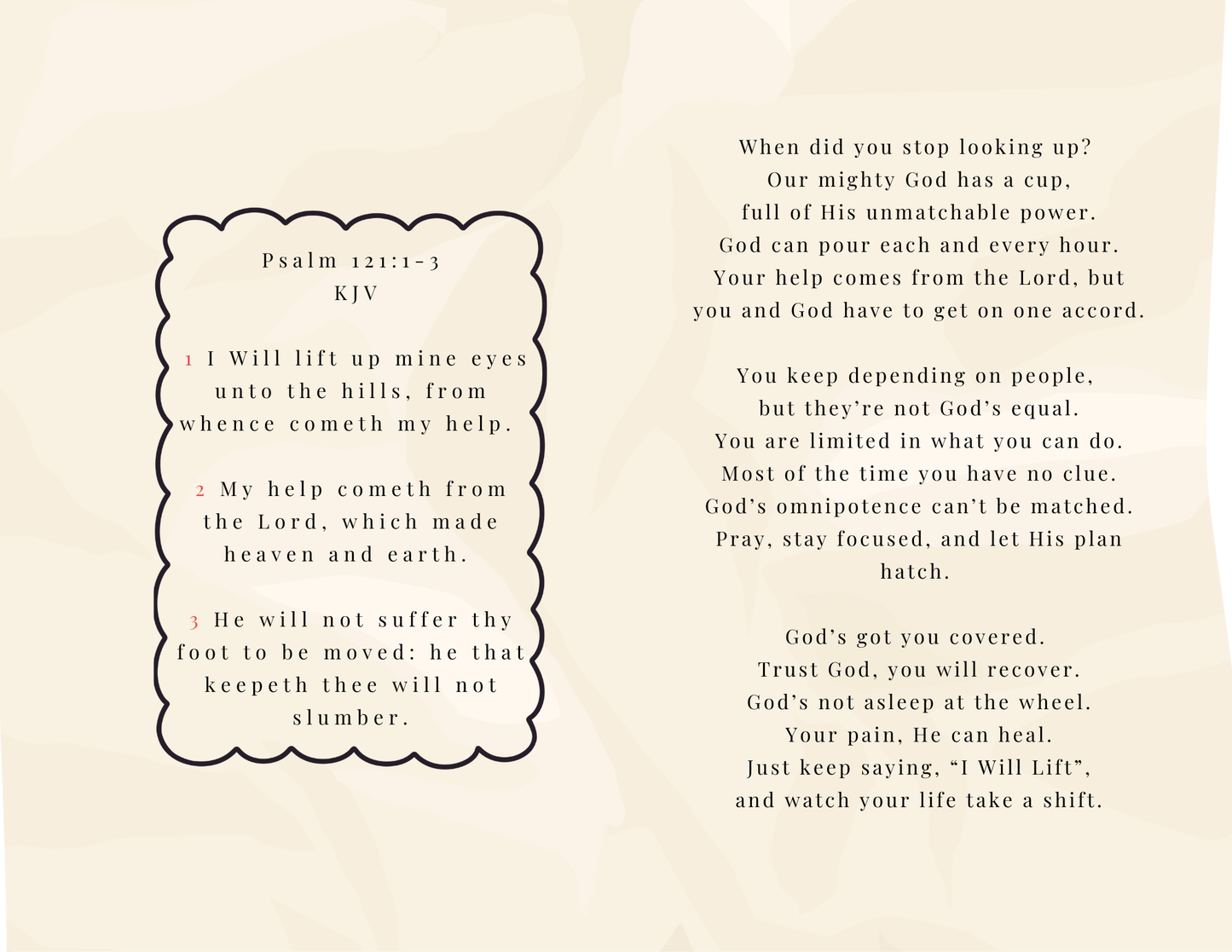 Lord I Will Lift (Deep Tone - Male - Physical Card)