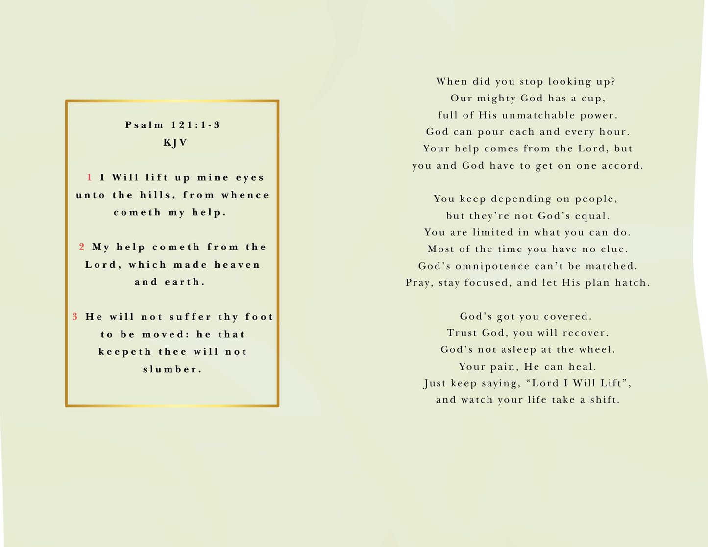 Lord I Will Lift (Deep Tone - Woman - Physical Card)