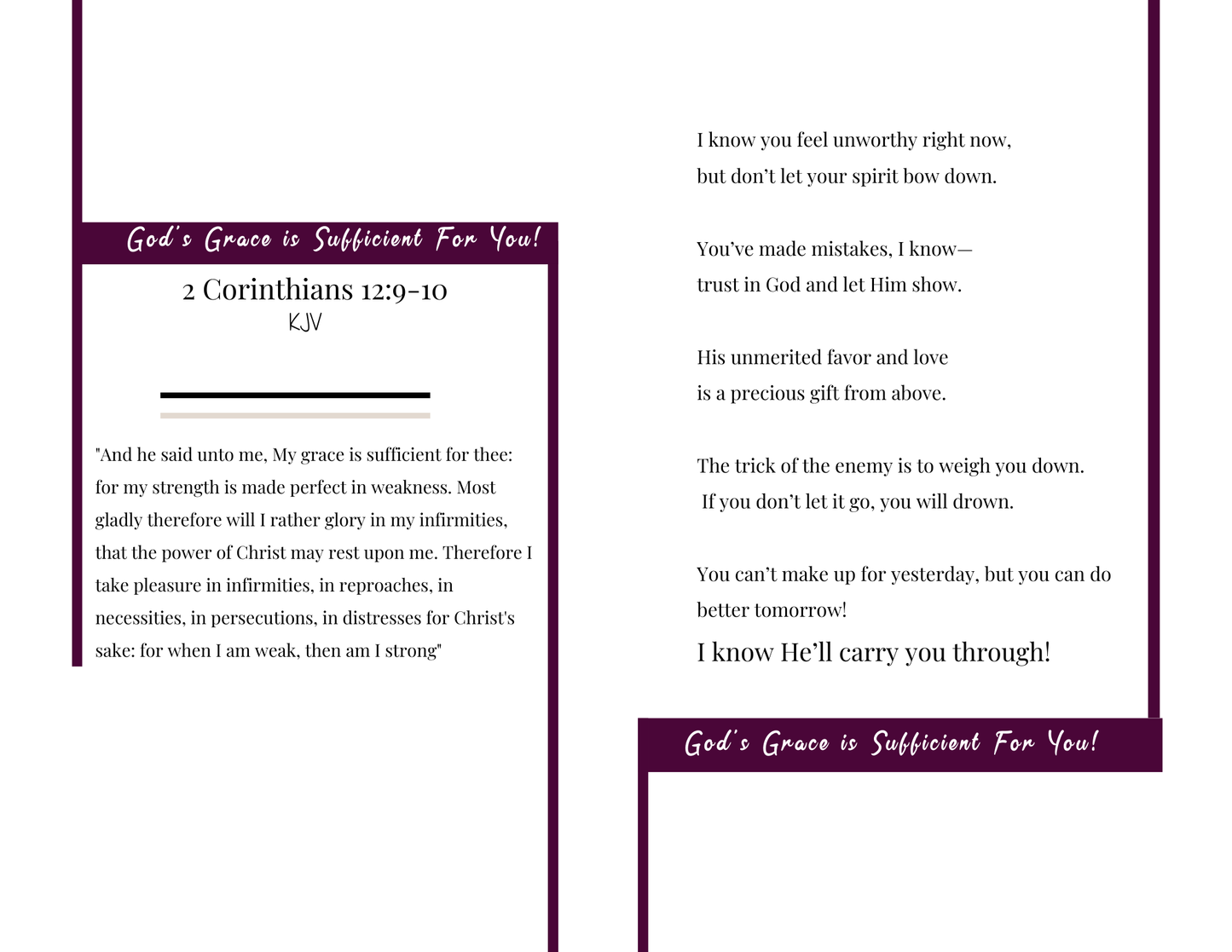 Sufficient Grace (Physical Card)