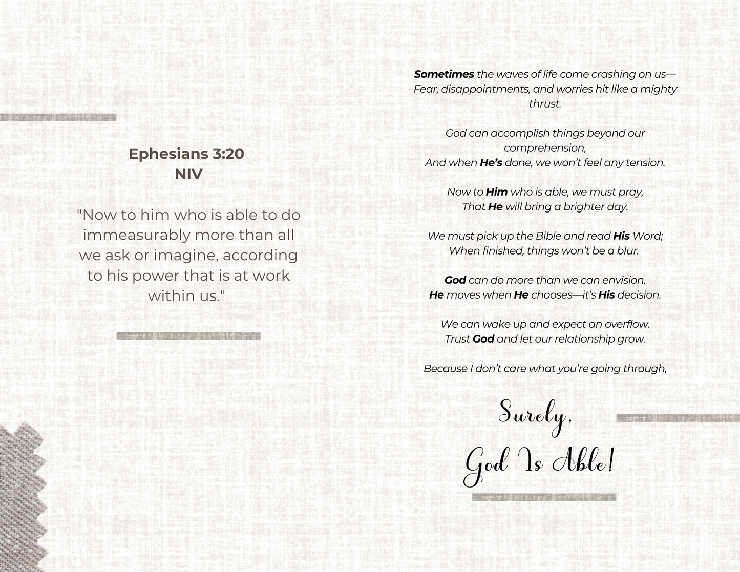 Surely God Is Able (Physical Card)