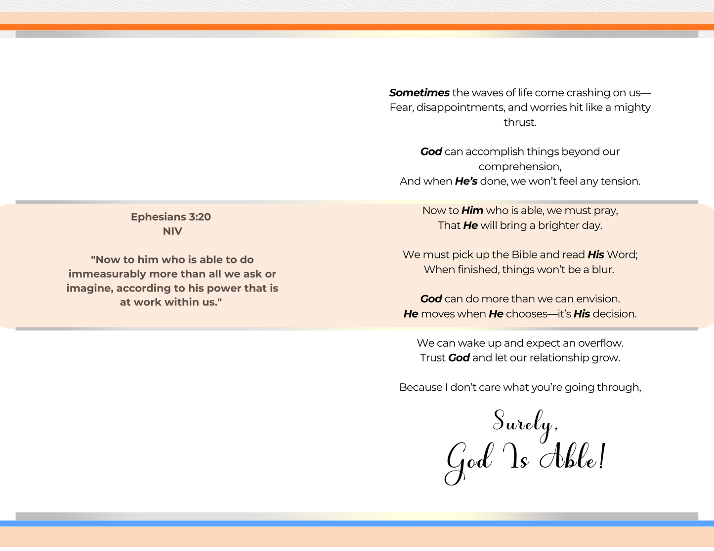 Surely God Is Able (Deep Tone - Physical Card)
