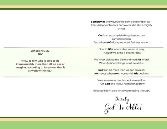 Surely God Is Able (Light Tone - Physical Card)