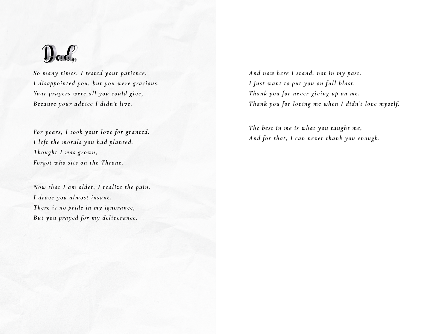 Because Of You — (Father Light Tone - Physical Card)